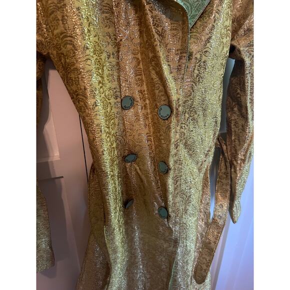 Duro Olowu Gold and Turqoise Trench Coat Large NWT - Picture 5 of 9